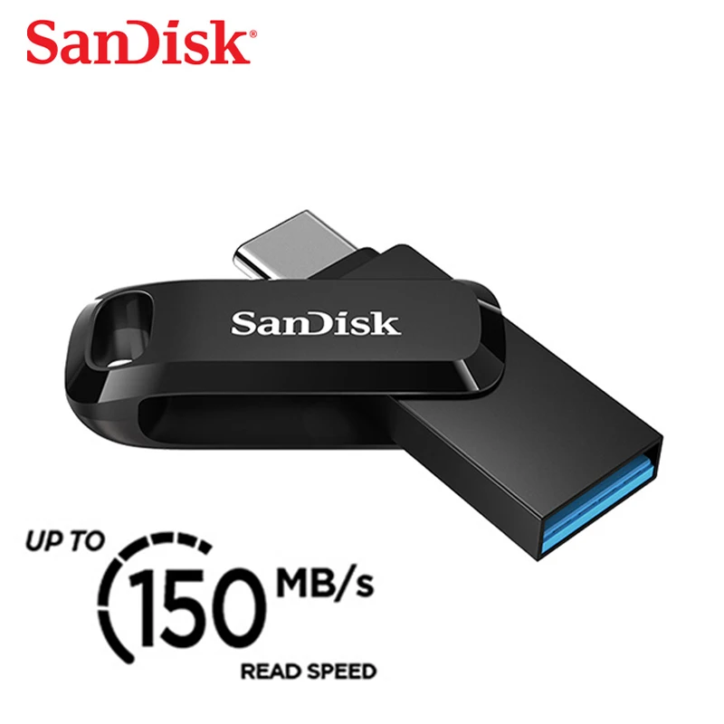 Sandisk pen drive flash 32gb 64gb 128gb tipo-c usb3.1 otg carro u disk tipo-c computador telefone duplo-uso de alta velocidade criptografia 150 m/s