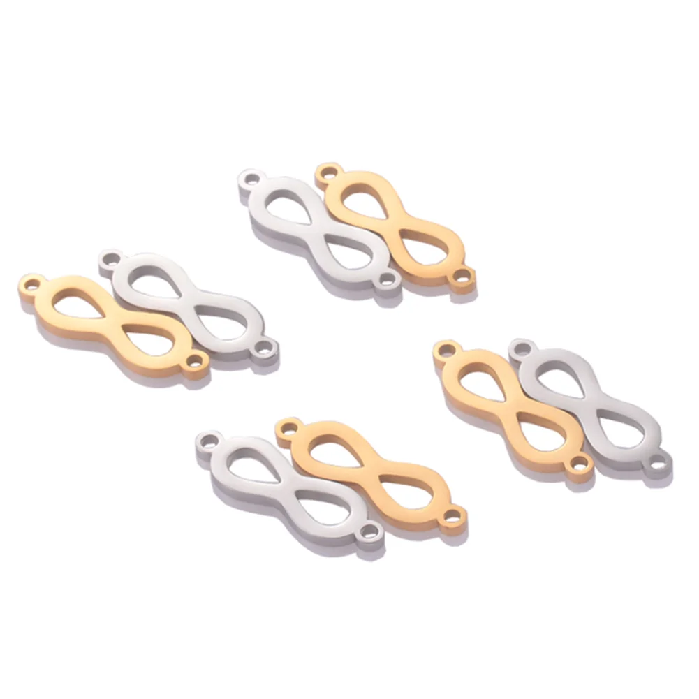 10pcs/lot Stainless Steel Infinity Charm Connectors Pendant Number 8 for DIY Necklace Bracelet Marking Finding Accessories