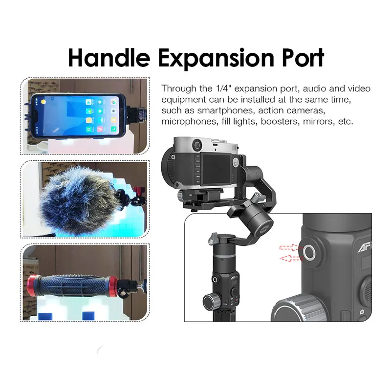 AFI 3-Axis Handheld Gimbal Stabilizer Cellphone Action Camera Holder Anti Shake Video Record Smartphone Gimbal For Phone D2