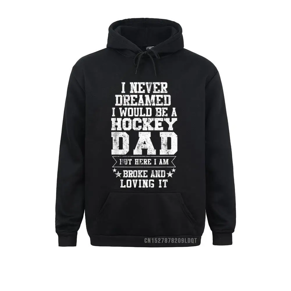 

Fitted Men's Hoodies Hockey Dad Funny Father's Day Dads Gift Sweatshirts Long Sleeve Hoods Classic