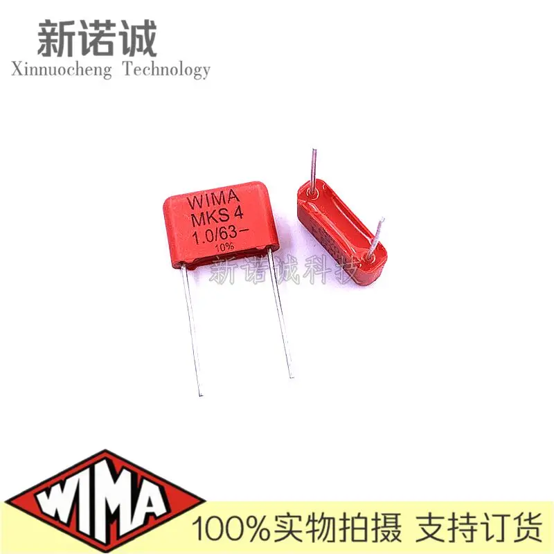 5PCS/10PCS/30PCS/Lot WIMA MKS4 1UF 1.0UF 63V 63v1UF 10% foil film capacitor 1000nF 105 Foot distance 10MM