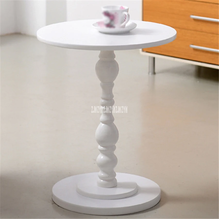 

BS270 European Style Small Round MDF Solid Wood Tea Table Creative Sofa Side Table Living Room Balcony Storage Coffee Table