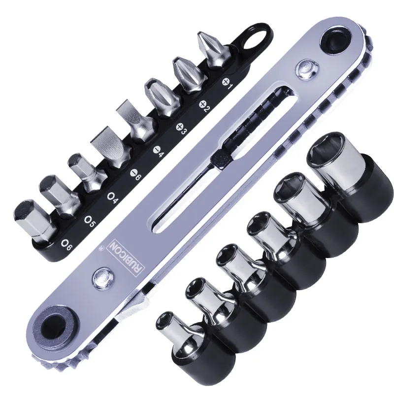 Mini Llave de trinquete de 1/4 pulgadas, destornillador, juego de herramientas de mano para reparación del hogar, mantenimiento de bicicletas y coches, buzo