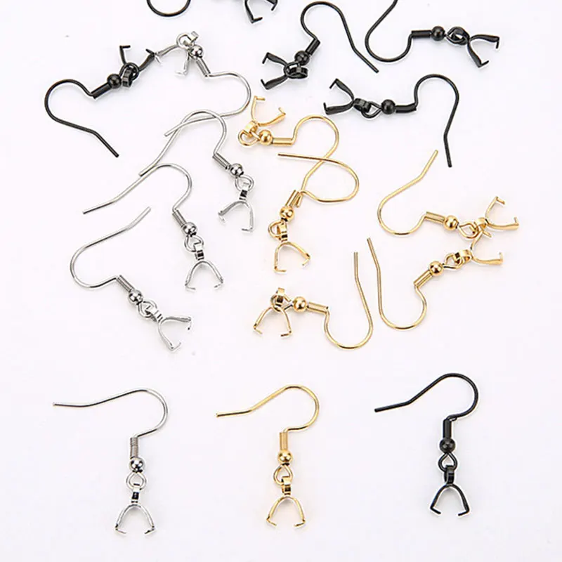 

10pcs Stainless Steel Earring Hooks Wires Making Supplies Bulk With Pendant Charms Connectors Clip Clasps DIY Jewelry Findings