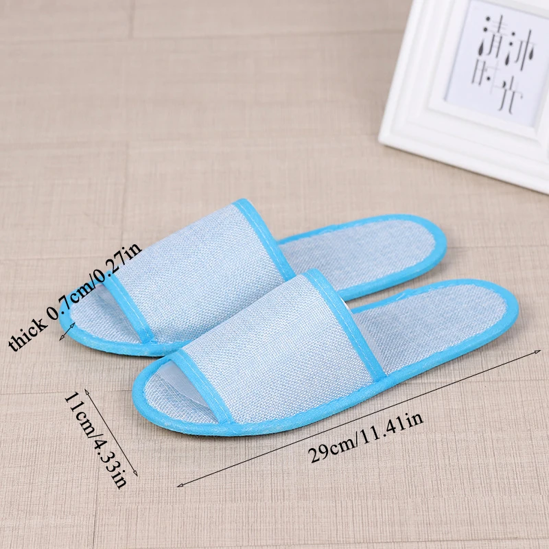 New Comfortable Breathable Slippers Hotel Disposable Supplies Summer Home Hospitality Linen Slippers Thick Bottom