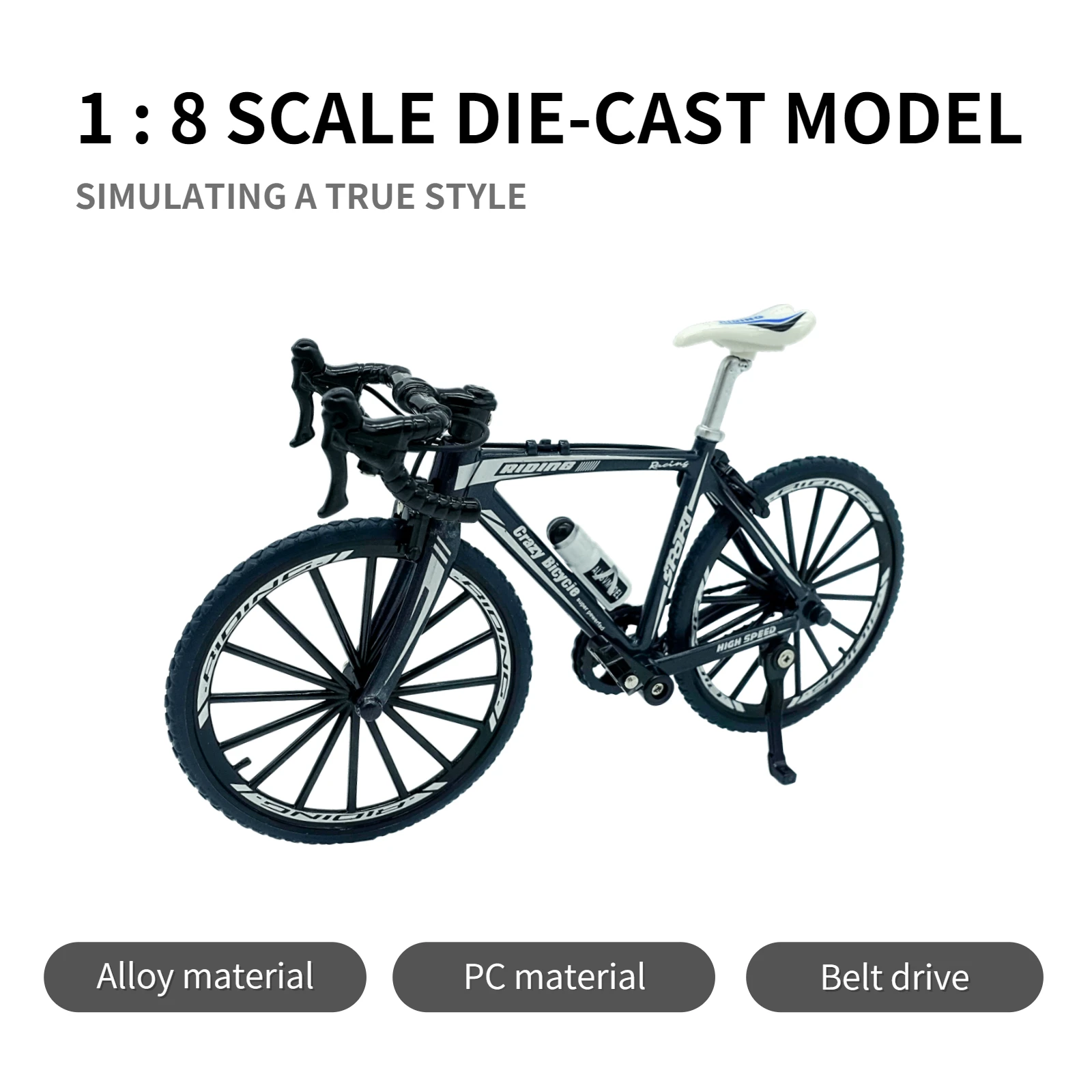 1:8 Mini Model Alloy Bicycle toy Finger Mountain bike Pocket Diecast simulation Metal Racing Funny Collection Toys for children