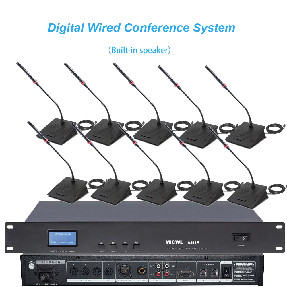 MiCWL High-End Digital Wired Table Gooseneck Microphone Discussion Conference System For Meeting Room  A3517