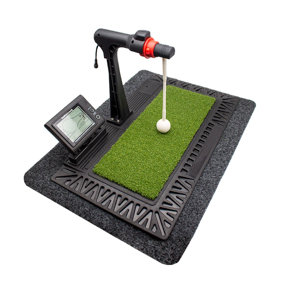 Indoor Digital Swing Practice Golf Swing Exerciser Trainer with English Panel Digital Screen & Auxiliary Voice