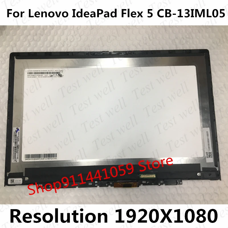 Test well 13.3'' FHD For Lenovo FLEX 5 CB-13IML05 82BB LCD LED Touch Screen Replacement Digitizer Assembly With Bezel 5D10S39656