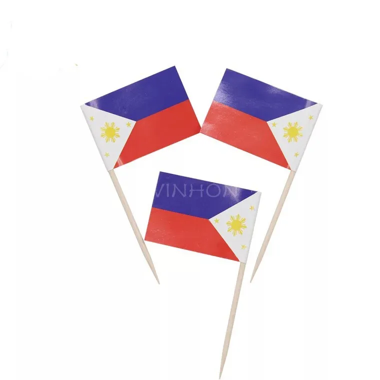 Mini Philippines toothpick Flag 300Pcs Paper Food Picks  Cupcake Toppers Decoration Fruit Cocktail Sticks For Parties