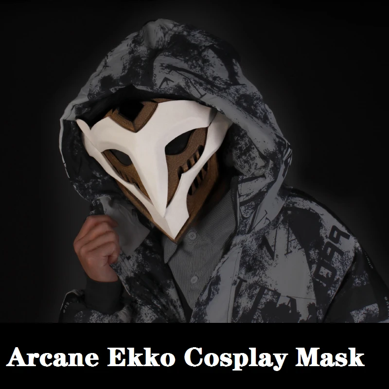 

Anime Arcane Cosplay Game LOL the Boy Who Shattered Time Ekko EVA Mask Halloween Props Kids Toys Masquerade Decorations Gifts