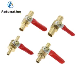 Pneumatische Rode Handvat Klep 6Mm-12Mm Slang Barb Inline Messing Water Olie Lucht Gas Fuel Line Uitschakeling kogelkraan Buisleidingen