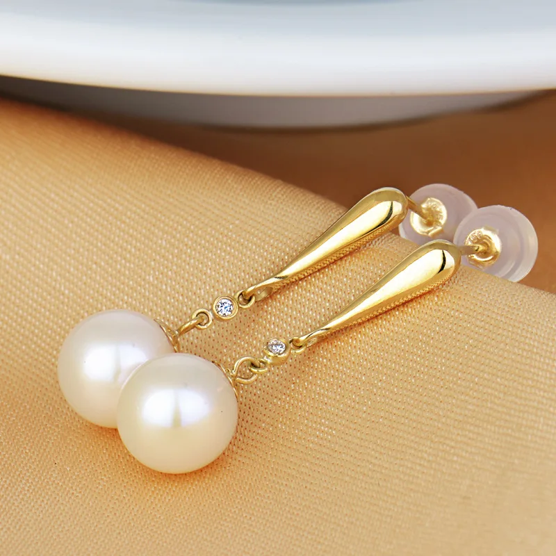 SA SILVERAGE Fine Jewelry Natural Party 2020 Women's 18K Gold AU750 Noble Natural Freshwater Pearl Ear Pendant