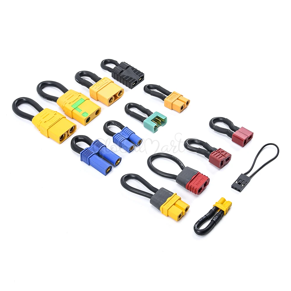 1PCS Bind Plug Loop Connector Short Circuit battery Jumper Cable with T Deans XT30 XT60 XT60H XT90 XT90S EC3 EC5 TRX MPX JR Plug