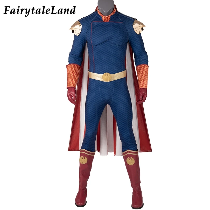 

Halloween Carnival Superhero the Boys Homelander Cosplay Costume Blue Jumpsuit Adult Men Captain Battle Outfit Custom Made