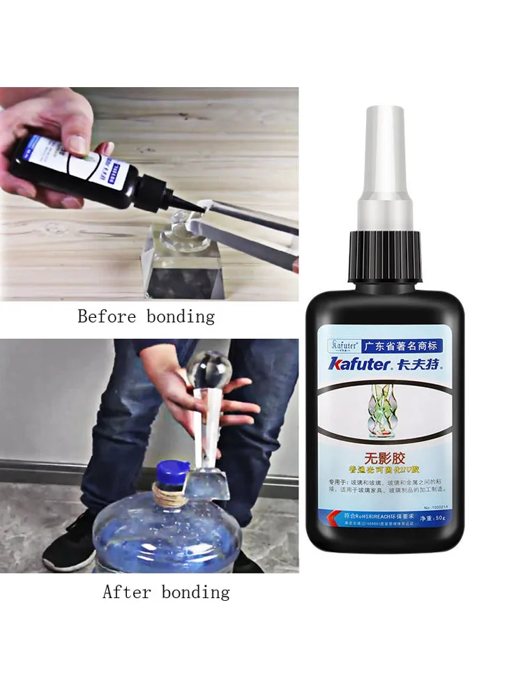 50ml 6 Second 50ml Kafuter UV Glue UV Curing Adhesive K-303 UV Curing Adhesive Crystal Glass and Metal Bonding  Glass Repair