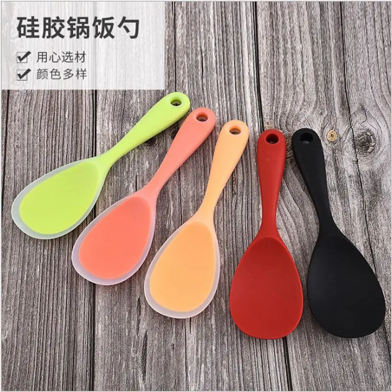 Silica Gel Rice Spoon Semi Permeable Integrated Non-Sticky Rice Spoon Kitchen Tools Cooker Cooking Utensils free shipping items