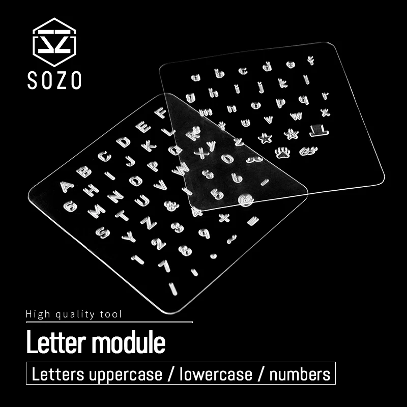 

Прозрачный инструмент для работы с кожей алфавит от A до Z