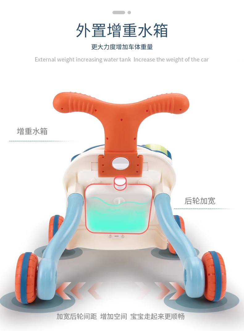 Baby Learn To Walk Walker Trolley Multifunctional Anti-rollover Children\'s Anti-O-leg Walker