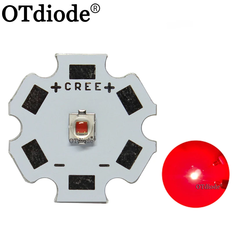 Oryginalne zdjęcie XPE2 XP-E2 czerwone 660nm 3W z mocnym, głębokim czerwonym emiterem diody chipowej oświetlenie do uprawy do roślina doniczkowa oświetlenia LED