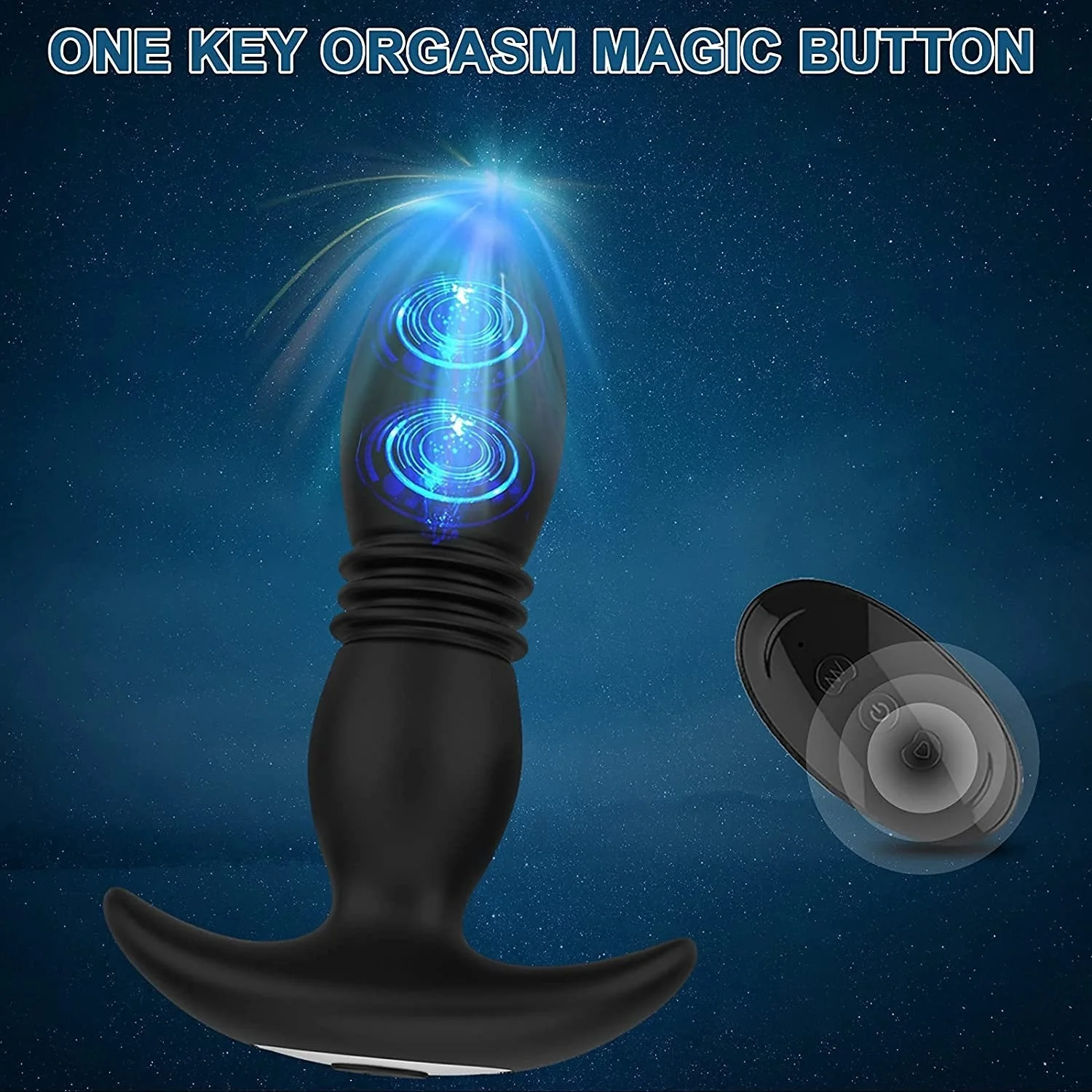 Anal Vibrator Thrusting Prostate Massager Vibrations Thrusting Toys For Male Masturbation, Wearable Silicone Anal Butt Plug