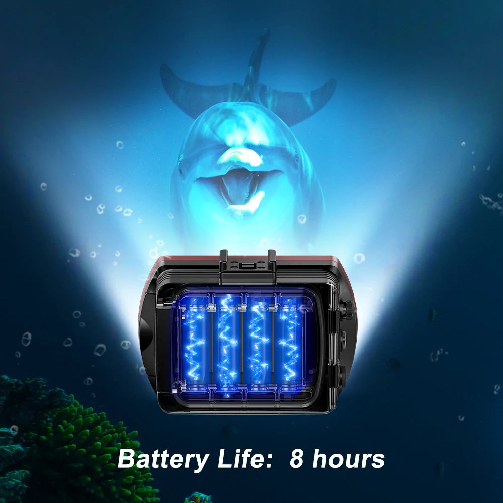 Seafrogs 6000LM luce di riempimento con funzione di innesco in fibra ottica LED fotocamera telefono Flash accessorio per fotografia subacquea