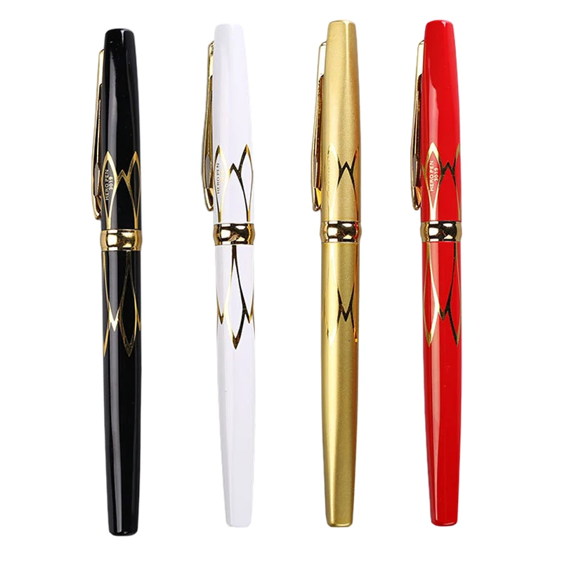 16Pcs High-End Bisnis Fountain Pen Penuh Logam Emas Klip Mewah Tinta Pena 0.38Mm Nib Pena Sekolah alat Kantor