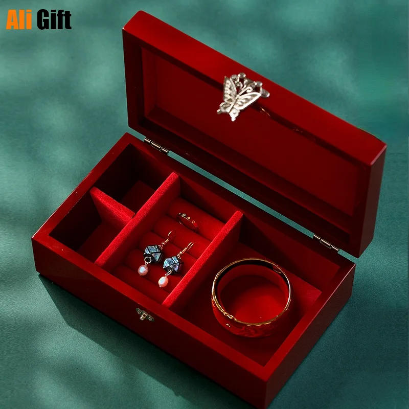 Jewelry Storage Box Bracelet Earrings High-end Exquisite Flannel Large Capacity Necklace Gift Boxes Makeup Organizer Case