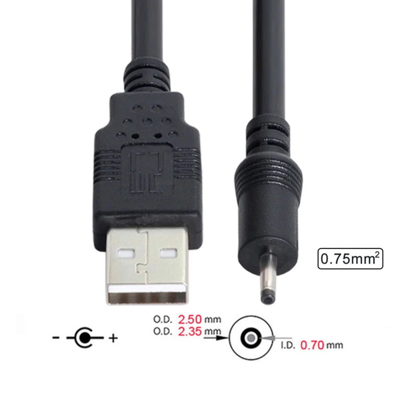Schwarzes Winkel-PC-USB-Stecker auf 5V DC 5.5*2.1mm 3.5*1.35mm Verlängerungskabel Adapter 5.5*2.5mm zu USB-Datenkabel – Detail 5