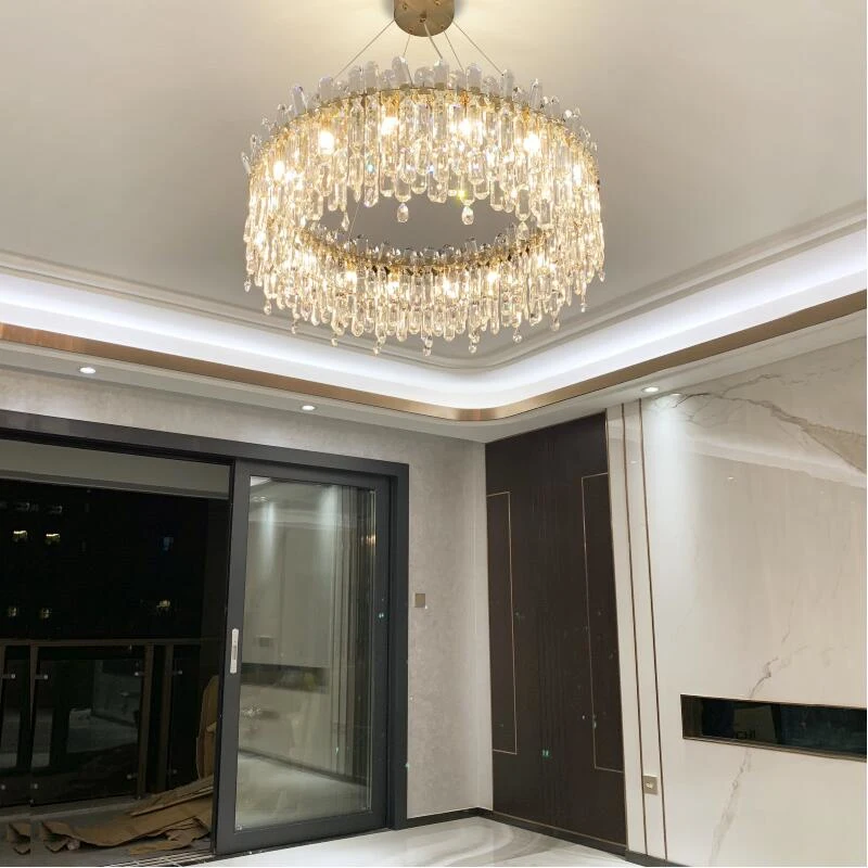 K9 Crystal Chandelier Modern Living Room Lights Round bedroom lighting Deluxe Hotel Decorative Lights