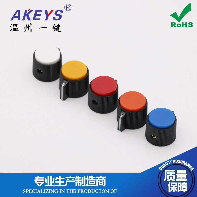 5pcs KNP-21-6.0 band Switch knob with screws fixed electronic handwheel positioning shaft Selector Switch Knob cap