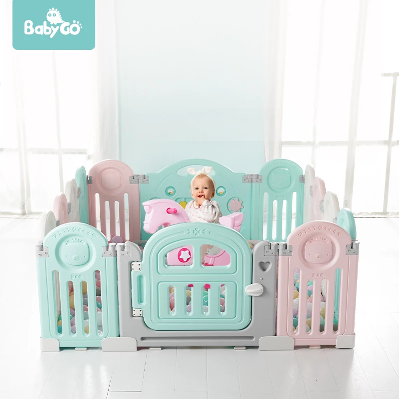 BabyGo Foldable Baby Safety Playpen Indoor Outdoor Children Activity Center Toddler Crawl Play Yard Kids Baby Fence Playground