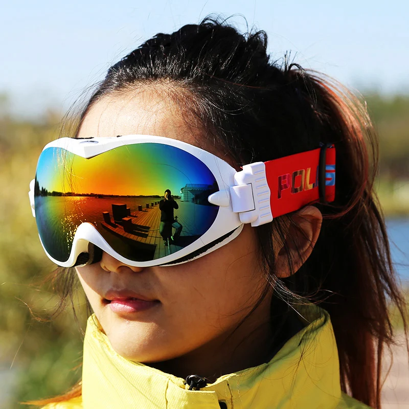 Gafas de esquí de estilo clásico para hombre y mujer, lentes esféricas grandes para deportes de Snowboard, antivaho, profesionales, W320