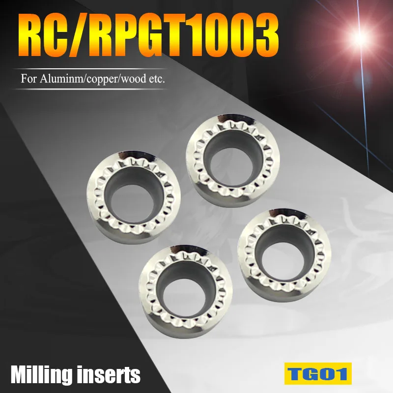 

RPGT1003 MO Lathe turning tools round carbide inserts RCGT 1003 MO CNC tools R5 milling inserts cutter for aluminum,copper,wood