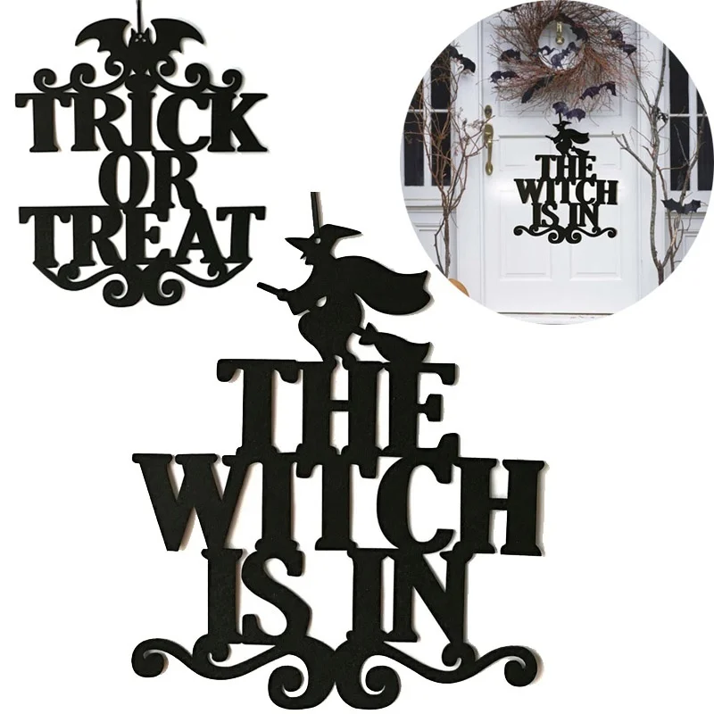 Halloween Door Decoration The Witch Is In Halloween Hanging Sign Door Hanging Ornaments Halloween Party Decoration for Home