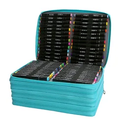 168/224 hole pencil case, 4-layer zipper, large-capacity marker, shockproof storage bag, detachable portable stationery bag