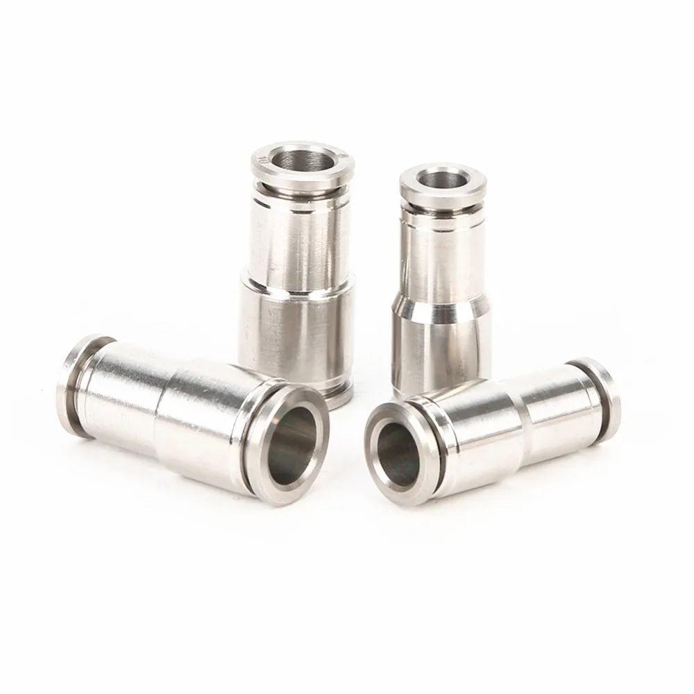 304 Stainless Steel 6-4mm 8-6mm 10-8mm 12-10mm 14-12mm 16-12mm Tube Sizes Pneumatic Reducer Union Quick Straight Connector