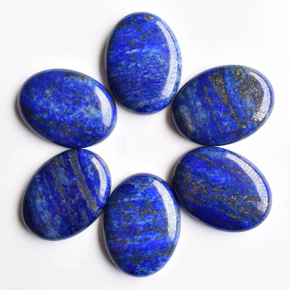 Free shipping 6pcs/lot Wholesale 30x40mm natural lapis lazuli Oval CAB CABOCHON beads for jewelry accessories making