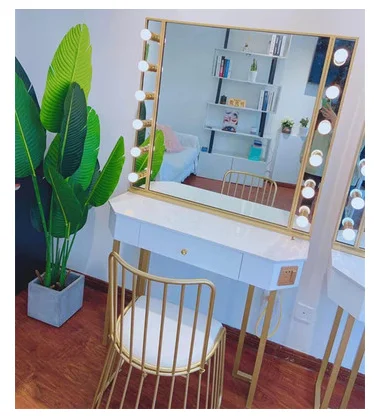 

New style studio professional dressing table dressing table simple modern North Europe ins net red beauty salon test mirror with