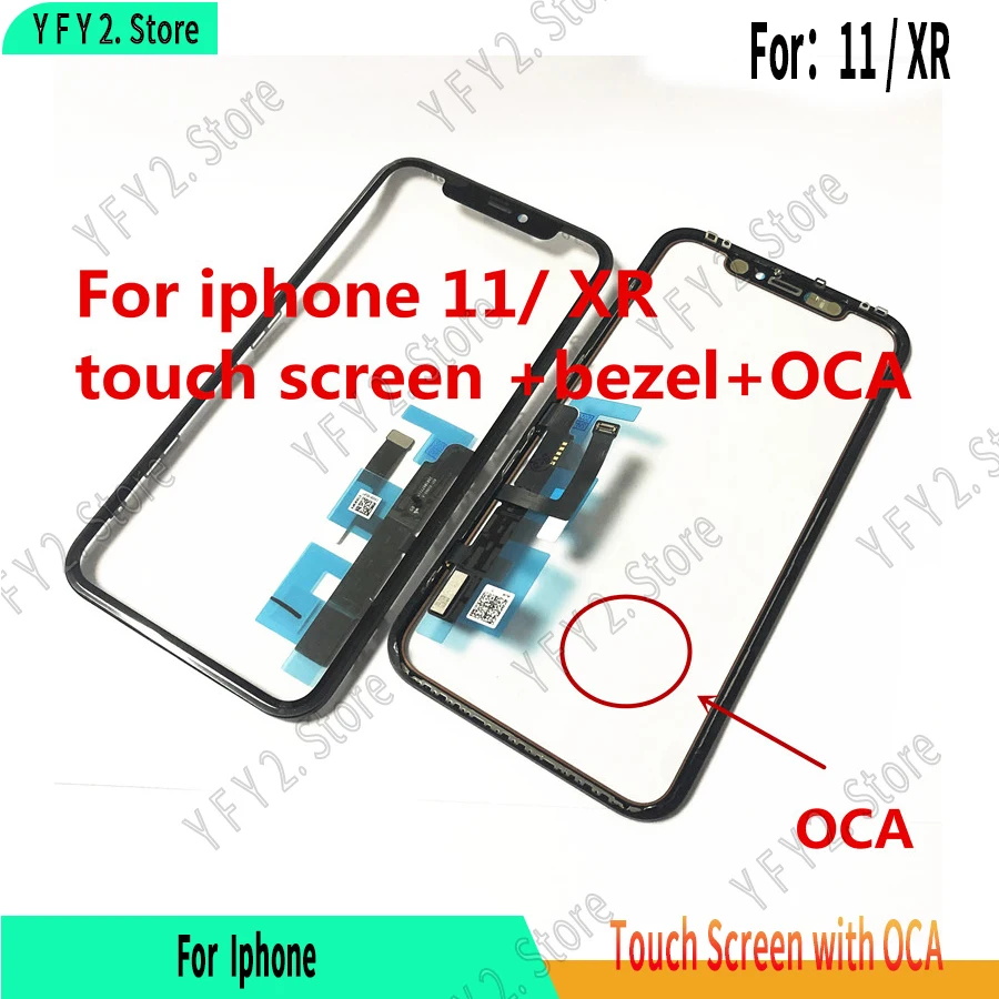 

15/20pcs OriginaTested LCD For iPhone 11 XR Touch Panel Digitizer Sensor Glass With Frame + OCA Film Glue Screen Cover Repairing