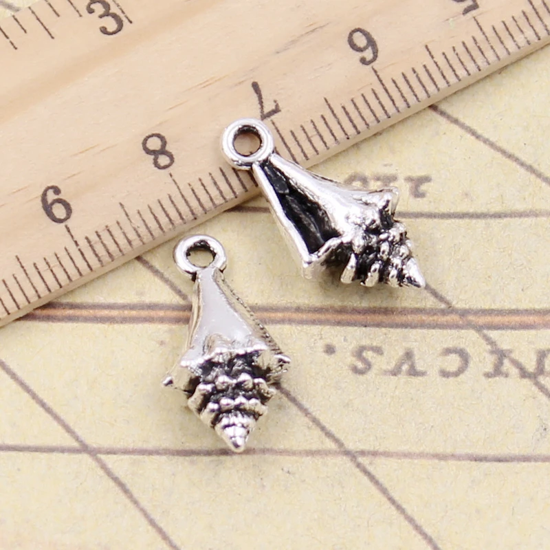 10pcs Charms Scallop Conch Shell 21x11x6mm Tibetan Silver Color Pendants Antique Jewelry Making DIY Handmade Craft Pendant