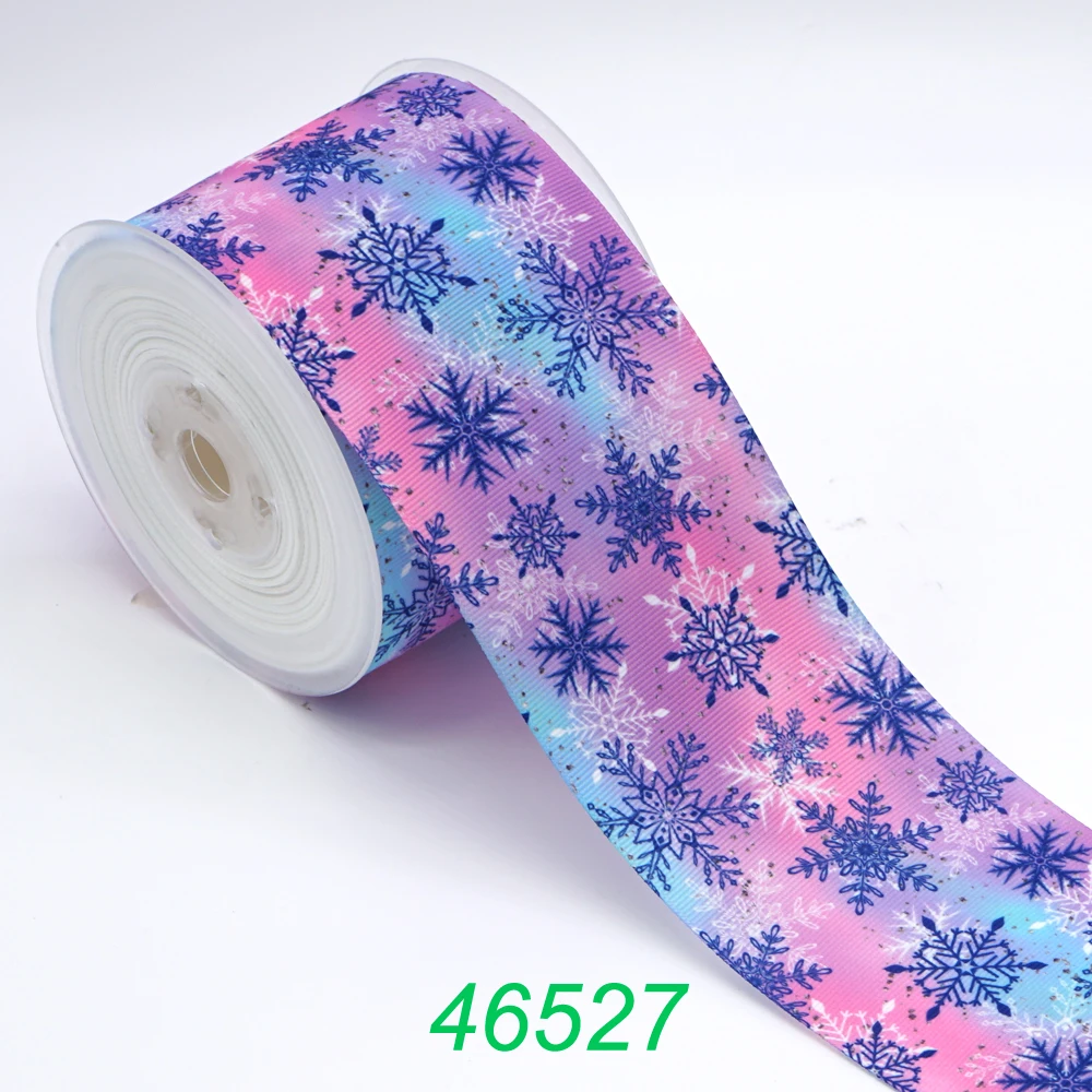 DIY Cartoon Snowflakes Printed Grosgrain Ribbon For Craft Supplies Sewing Accessories 5 Yards. 44249