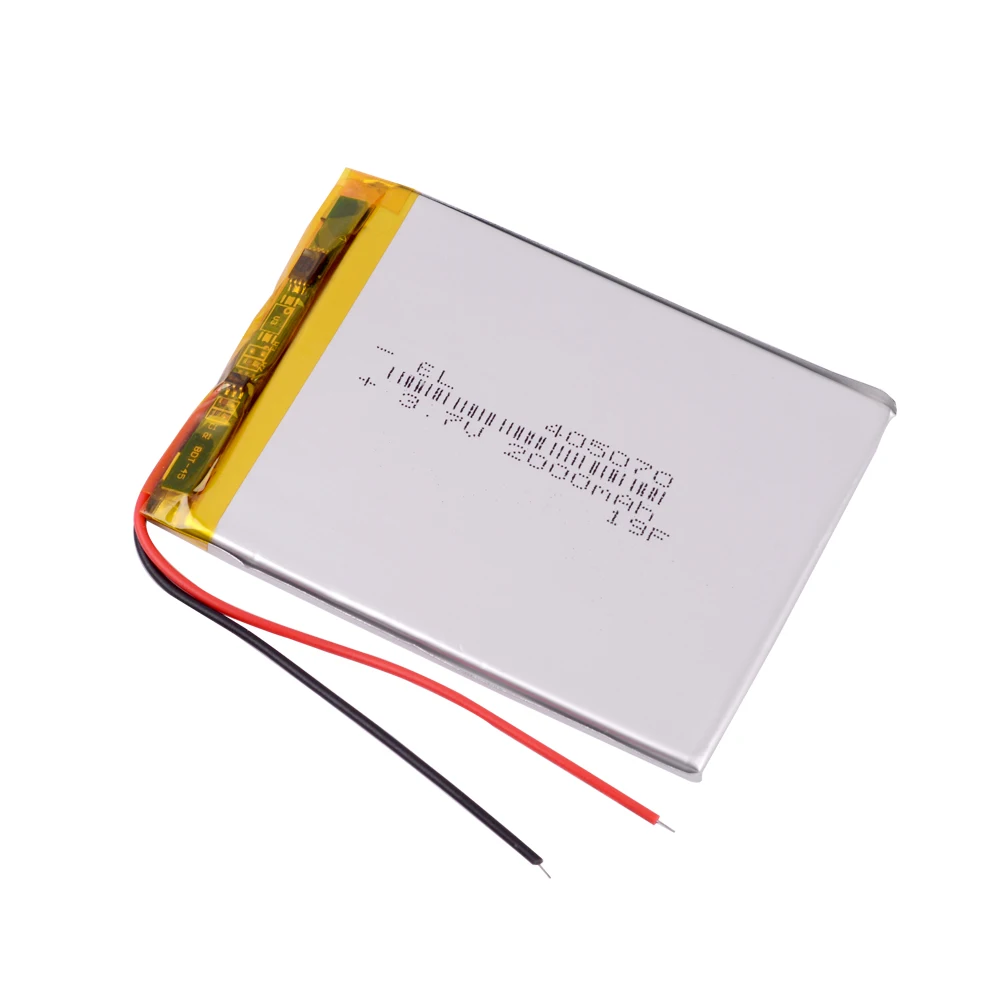 3.7V 2000mAH 405070 Rechargeable Lithium Li-ion Polymer Battery For GPS MP5 DVD Bluetooth Toys Speaker Tablet pc MID