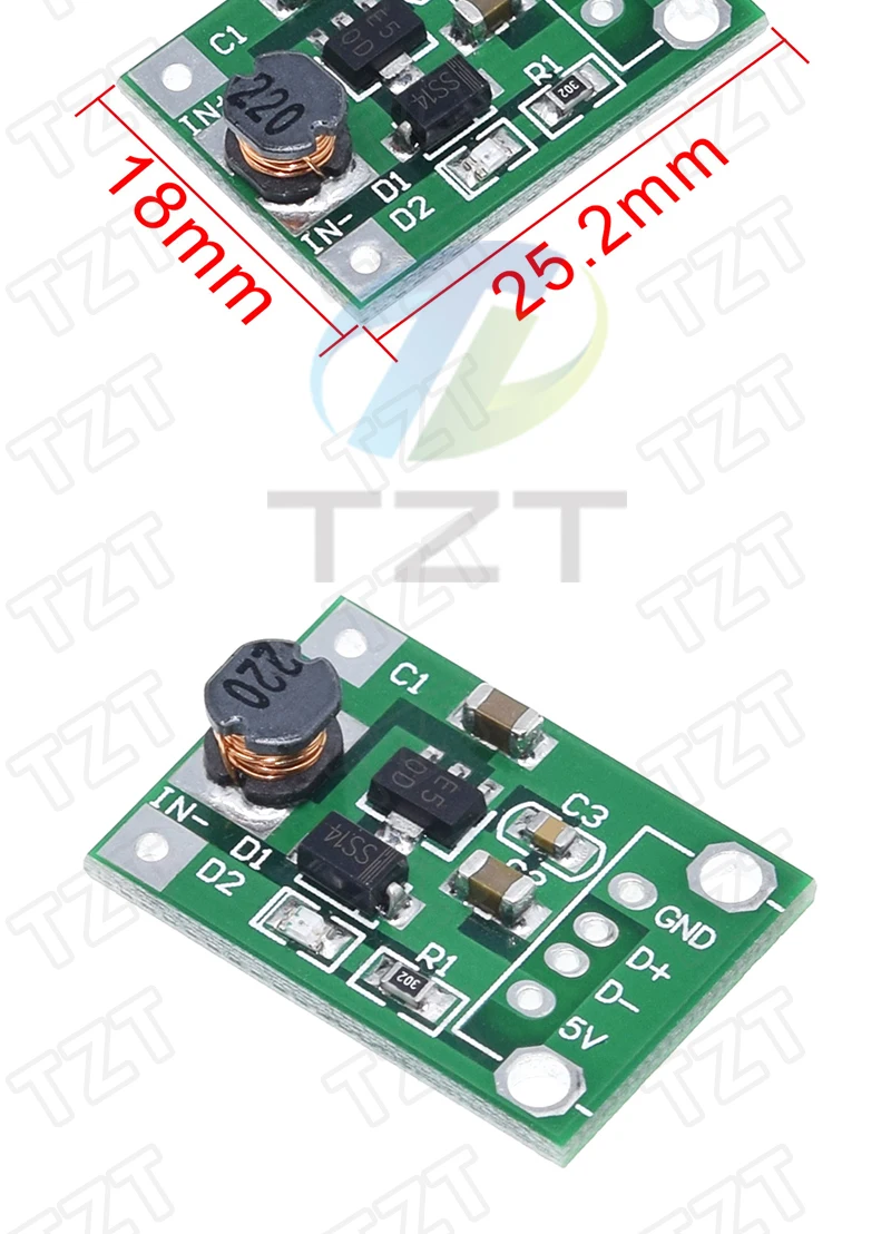 DC-DC-Boost-Modul 0,9-5V auf 5V 9V 480MA 600MA 1200MA 2000MA USB-Ausgangsspannung Step-Up-Lithium-Batteriemodul für Handykamera – Detail 6