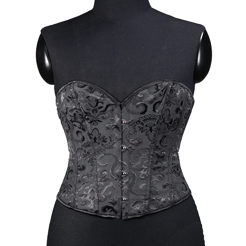 

Gothic Jacquard Strapless Waist Corset Women Crop Sexy Tank Tops Waist Trainer Body Shaper Slimming Underwear Shapewear