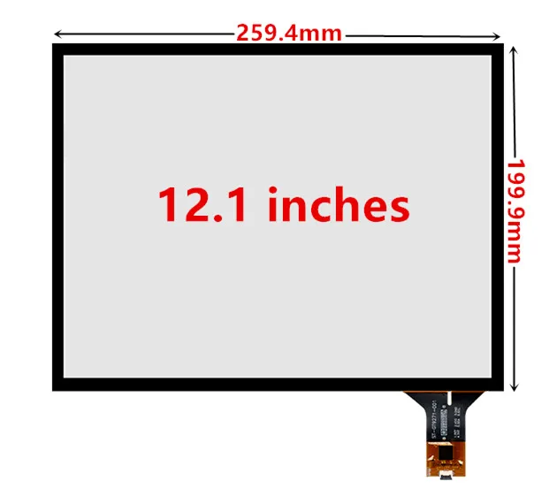 Imagem -02 - Polegada 260 mm 200 mm para G121x1-l04 -l01-l03 Painel Capacitivo do Digitador da Tela de Toque Placa de Motorista de Vidro Usb 12.1