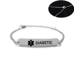New High Blood Pressure Medical Alert ID Bracelet for Woman Childs Stainless Steel ICE SOS Adjust Chain Bracelets Jewelry Gift