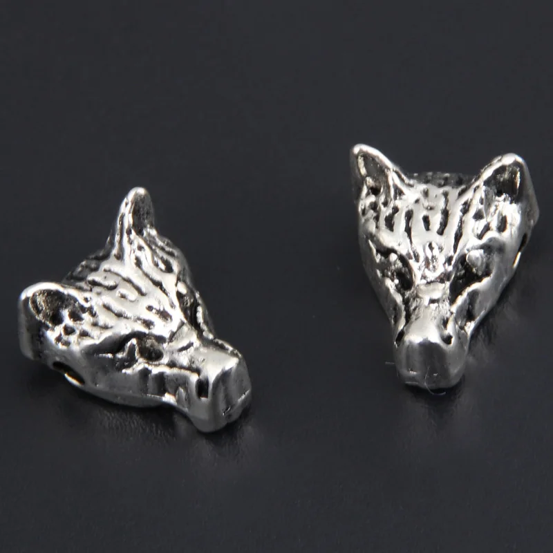 20pcs Silver Color 12x10mm Wolfhound Head Charms Wolf Dog Animal Pendant Fit DIY Handmade Jewelry Making Findings Supplies