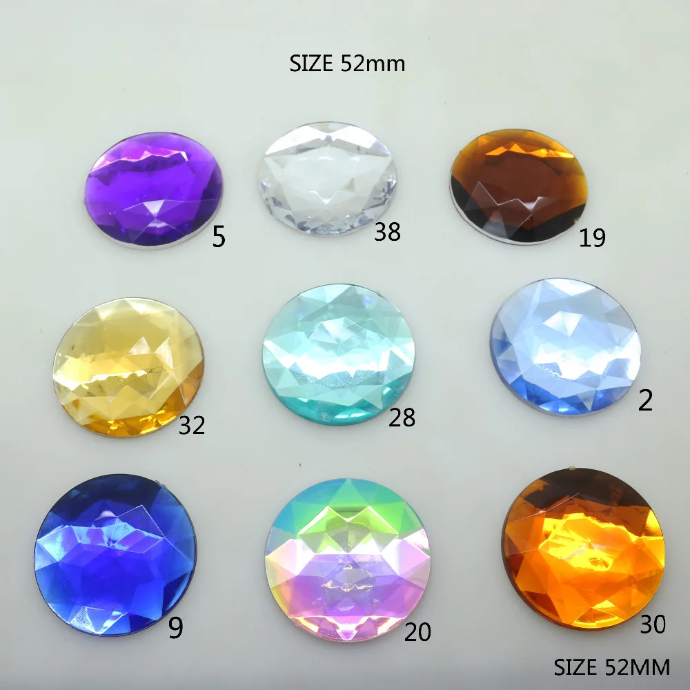 ZMASEY New Large 5Pcs/Lot 52mm Rhinestones Acryl Button DIY Home Garden Decoration Handwork Accessories Wholesale prices