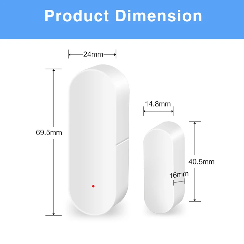 Tuya Zigbee Door Window Sensor Open Closed Drawer Cupboard Detector Smart Home Security Alarm APP Control Support Alexa Google